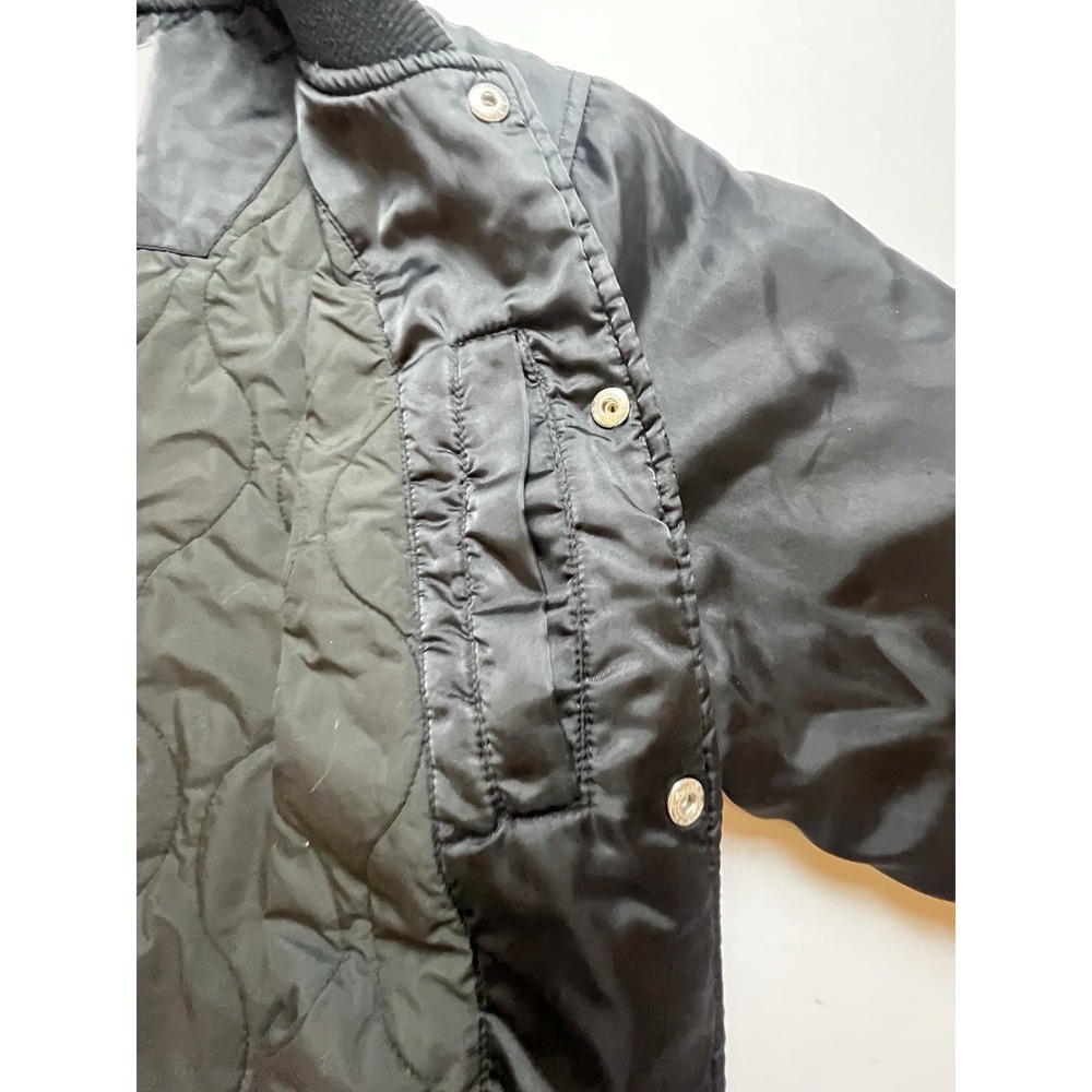 Stussy Varsity Black Satin Bomber Jacket- XL Embroidered- Snaps VTG- Y2K- 1990s - Picture 12 of 13
